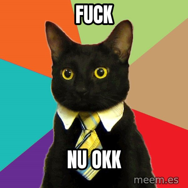 Business Cat meme: Fuck / Nu okk