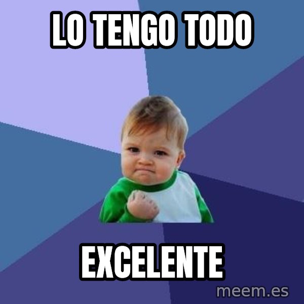 Success Kid meme: Lo tengo todo / Excelente