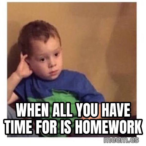 When all you have time for is homework meme: When all you have time for is homework