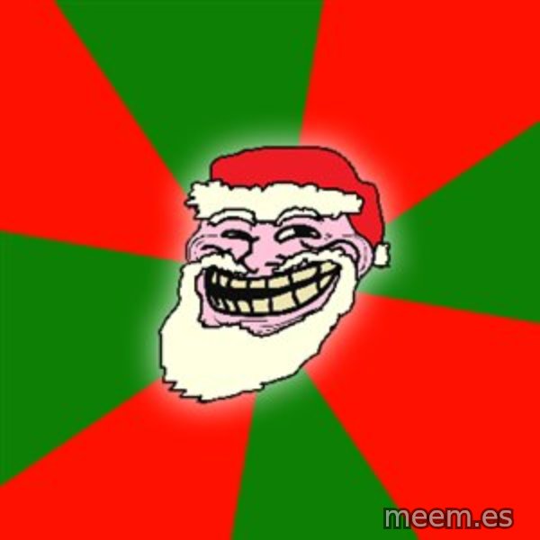 Santa Claus Troll Face meme template