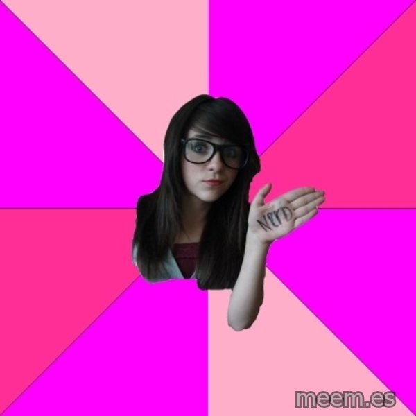 Idiot Nerd Girl meme template