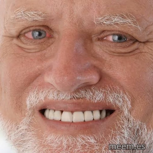 Harold Grins Through It meme template