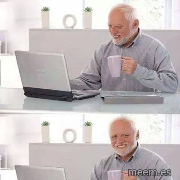 Harold Three Panels, Grin meme template